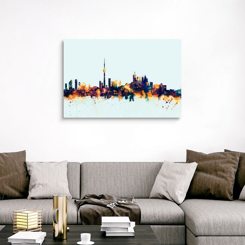 Toronto Canada Skyline Canvas Wall Art Print, Toronto Home
