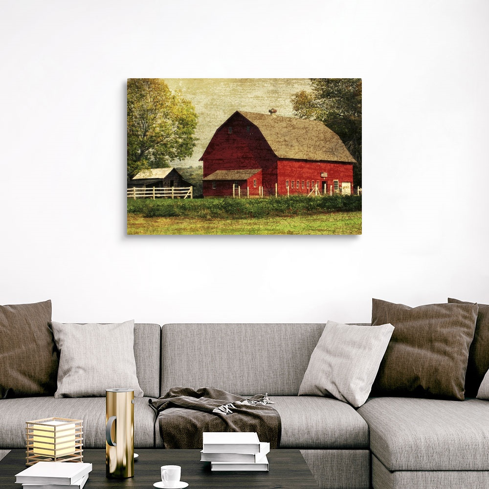 Red Barn Canvas Wall Art Print, Home Decor | eBay