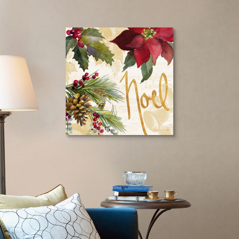 Christmas Poinsettia III Canvas Wall Art Print, Christmas Home Decor | eBay