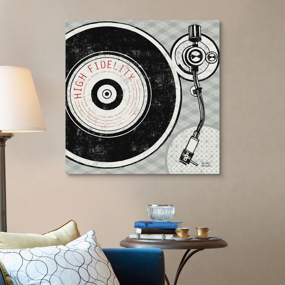 Vintage Analog Record Player Canvas Wall Art Print, Music Home Decor | eBay