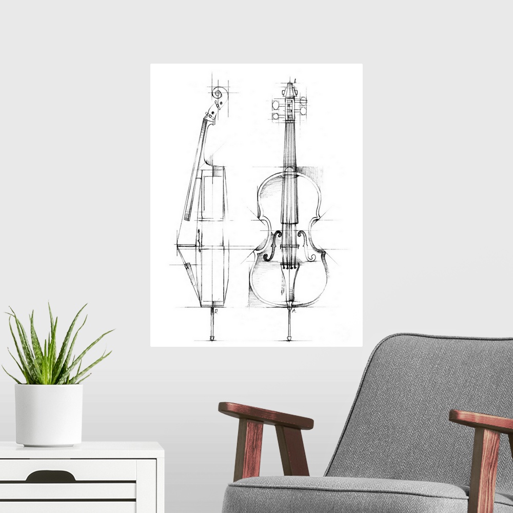 Cello Sketch Poster Art Print Musical Instruments Home Cello Sketch Poster Art Print Musical Instruments Home