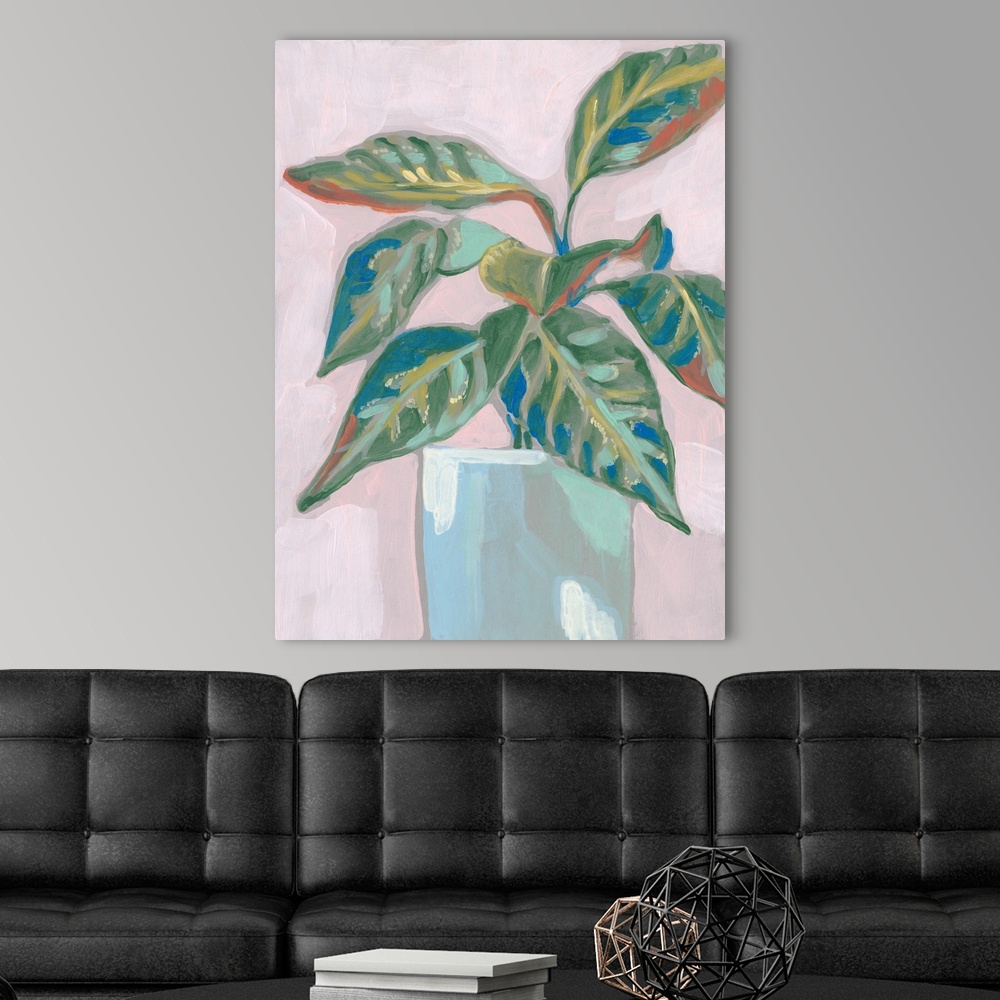 Quirky Plant II Canvas Wall Art Print, Home Decor