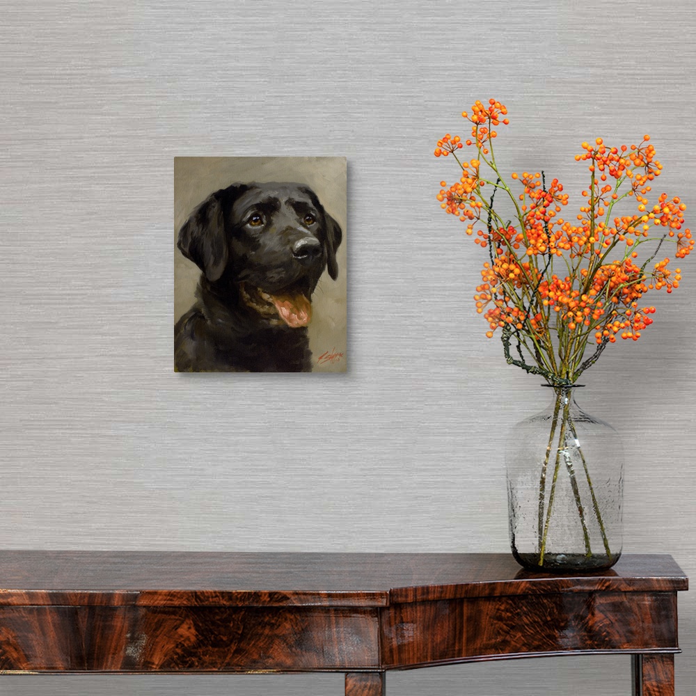 Black Labrador Canvas Wall Art Print, Dog Home Decor | eBay