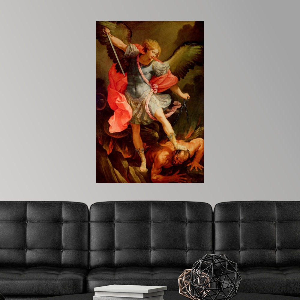 The Archangel Michael defeating Satan Poster Art Print, Home Decor | eBay