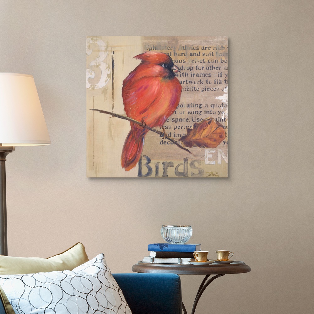 Red Love Birds II Canvas Wall Art Print, Bird Home Decor | eBay